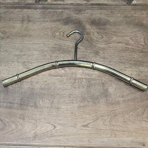 Gold Tone Clothes Hanger Brass Bamboo Style‎ Hollywood Regency Metal Heavy MCM